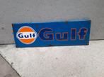 emaille Gulf bord, Enlèvement ou Envoi, Utilisé, Panneau publicitaire