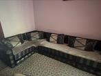 Zwart-grijze bank, Huis en Inrichting, Ophalen, Gebruikt, Stof, Style marocain