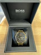 Horloge Hugo Boss goudkleur in perfecte staat!, Bijoux, Sacs & Beauté, Comme neuf, Autres marques, Acier, Montre-bracelet