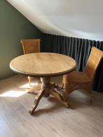 Massief houten ronde tafel, Huis en Inrichting, Rond, Gebruikt, Hout, Ophalen