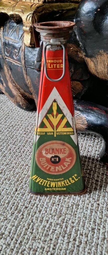 Vintage blik van de verfproducent H. Vettewinkel & Zonen., Collections, Boîte en métal, Comme neuf, Autre, Autres marques, Enlèvement ou Envoi