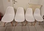 4 witte eetkamerstoelen repro Charles Eames, Ophalen, Kunststof, Gebruikt, Wit