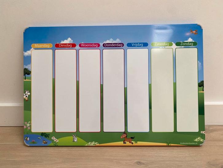 Weekplanner whiteboard kind (met eventueel pictogrammen), Huis en Inrichting, Woonaccessoires | Memoborden, Zo goed als nieuw