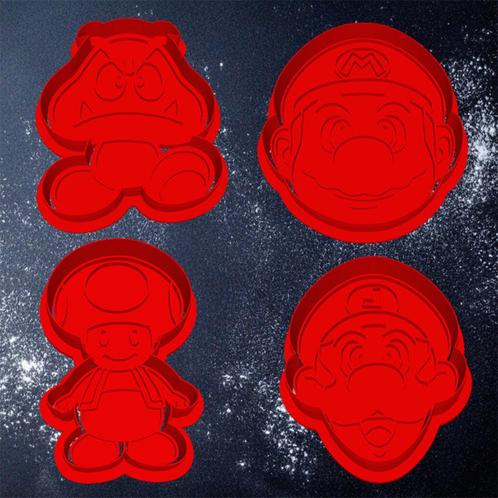 4x Mario Cookie cutter / Koekjessnijders, Hobby en Vrije tijd, Taarten en Cupcakes maken, Nieuw, Bakvorm, Ophalen of Verzenden