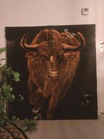 Stier schilderij wanddecoratie koeienhuid, Antiek en Kunst, Ophalen of Verzenden