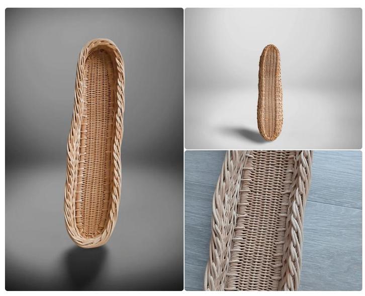 Bannetonstok 57 cm vintage rieten — Broodmand, Huis en Inrichting, Woonaccessoires | Schalen en Manden, Zo goed als nieuw, Mand