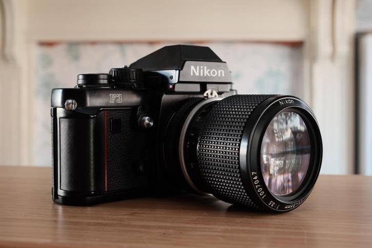 Nikon F3 Body + Nikkor Motor + Nikkor Zoom 43-86, Audio, Tv en Foto, Fotocamera's Analoog, Zo goed als nieuw, Nikon, Ophalen of Verzenden
