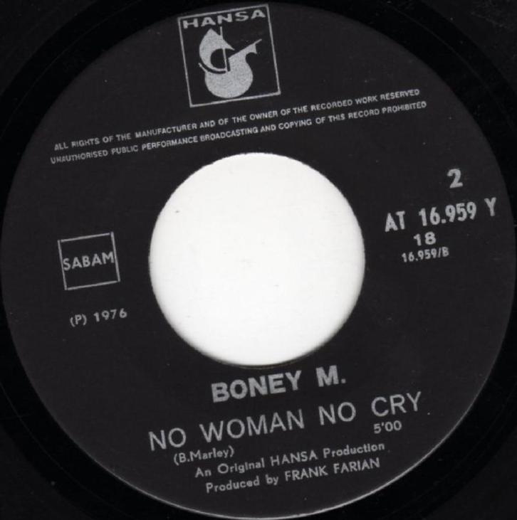 Boney M. – No woman no cry, Cd's en Dvd's, Vinyl Singles, Gebruikt, Single, Dance, 7 inch, Ophalen of Verzenden