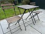 TÄRNÖ Table+2 chaises, extérieur, noir/teinté brun clair, Ophalen, Gebruikt