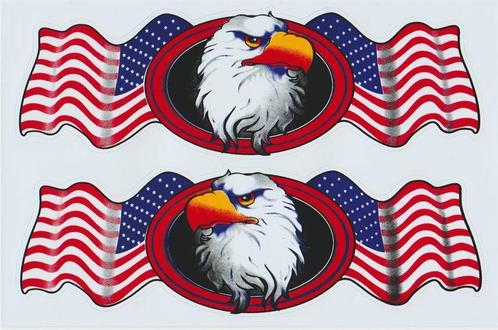 USA vlag Eagle stickervel set #3, Collections, Autocollants, Neuf, Envoi
