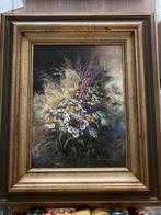 Prachtige vintage schilderij . Veldboeket . 60x50 cm, Ophalen of Verzenden