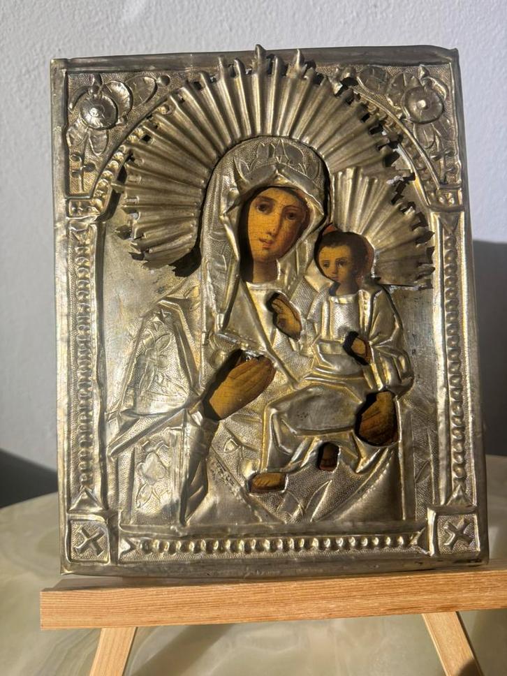 antiek Russisch-orthodox icoon., Antiek en Kunst, Antiek | Religieuze voorwerpen, Ophalen of Verzenden