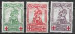 België OPC 126-28 Standbeeld de Merode *, Spoor van plakker, Ophalen of Verzenden, Postfris, Rode kruis