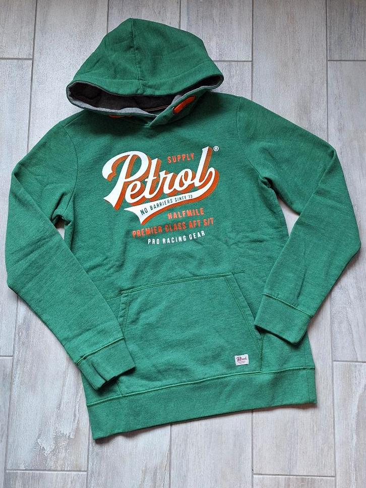 ★ M164 - Nieuwe trui met kap Petrol, Kinderen en Baby's, Kinderkleding | Maat 164, Nieuw, Jongen, Trui of Vest, Ophalen of Verzenden