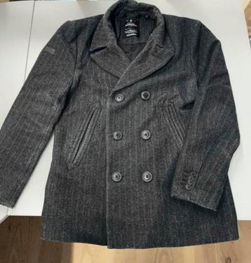 SUPERDRY Merchant Line Coat Premium Naval Melton XL Jas wol beschikbaar voor biedingen