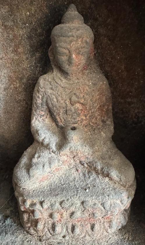 Oud gesneden houten huisaltaar met Boeddha - Nepal, Antiek en Kunst, Kunst | Niet-Westerse kunst, Ophalen of Verzenden