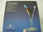 Glas martini champagne coctail  4stuks kristal Tiziano, Comme neuf, Autres types, Enlèvement ou Envoi