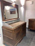 Meuble de toilette , lavabo, avec matbre et miroir, Ophalen, Gebruikt