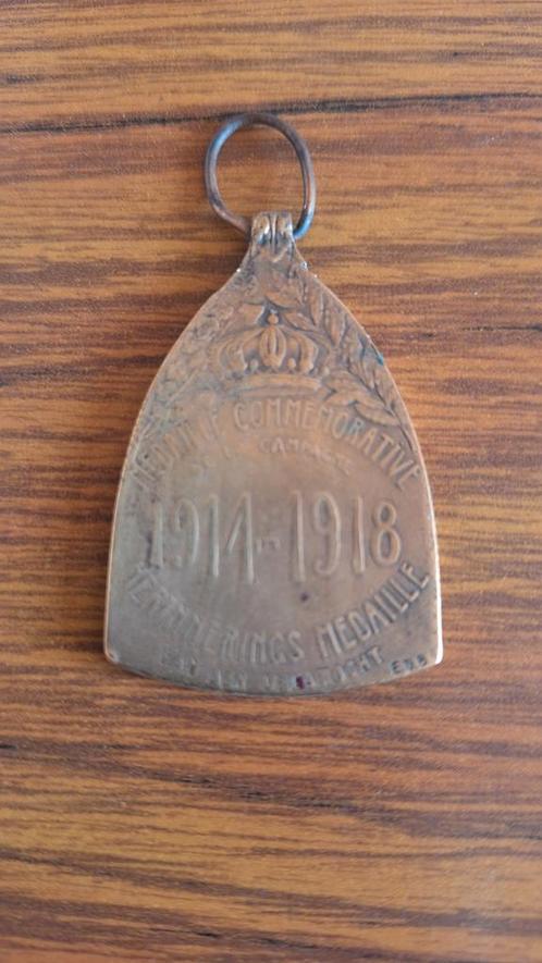 WW I Herinneringsmedaille van de veldtocht 14-18, Verzamelen, Militaria | Algemeen, Landmacht, Lintje, Medaille of Wings, Ophalen of Verzenden