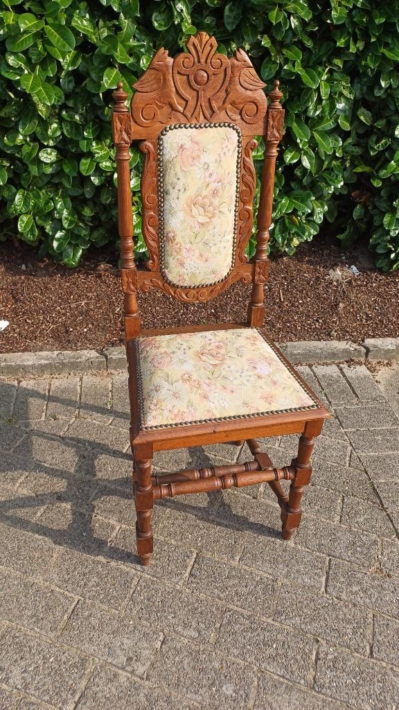 Klassieke/Antieke stoelen, Huis en Inrichting, Stoelen, Zo goed als nieuw, Vijf, Zes of meer stoelen, Hout, Stof, Overige kleuren