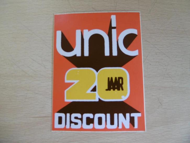 sticker unic 20 jaar discount, nieuw, Verzamelen, Stickers, Nieuw, Winkel of Supermarkt, Ophalen of Verzenden