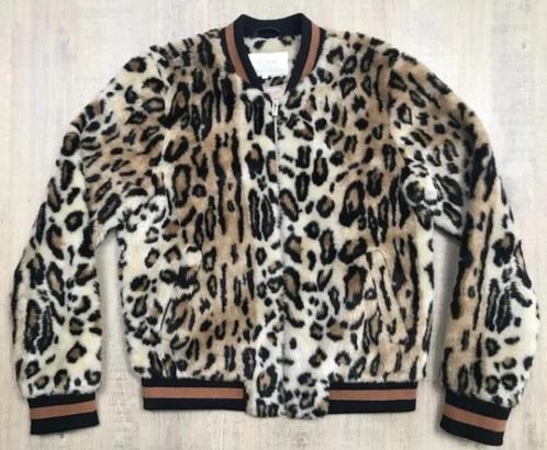 VILA Vifleur faux-fur bomberjacket in bruine leopard maat M, Kleding | Dames, Jassen | Zomer, Zo goed als nieuw, Maat 38/40 (M)
