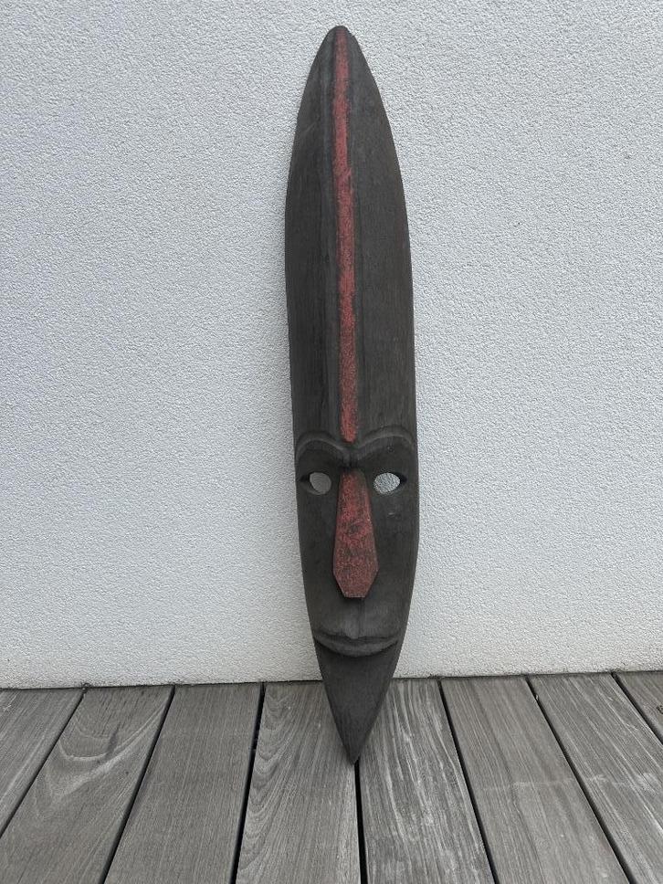 Authentiek groot houten masker uit Vanuatu, Antiek en Kunst, Curiosa en Brocante, Ophalen