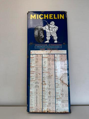 Panneau d'affichage en émail pour pneus Michelin, Enlèvement ou Envoi, Utilisé, Panneau publicitaire