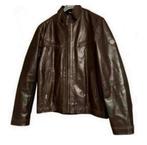 Blouson cuir Timberland Marron foncé argenté classé Tannery, Enlèvement ou Envoi, Comme neuf, Taille 56/58 (XL), Brun