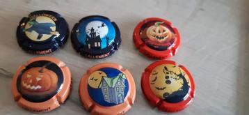 6 Champagne capsules Lallement Jean , Halloween 