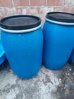 220L blauw vat met deksel, Tuin en Terras, Regentonnen, Ophalen, Zo goed als nieuw