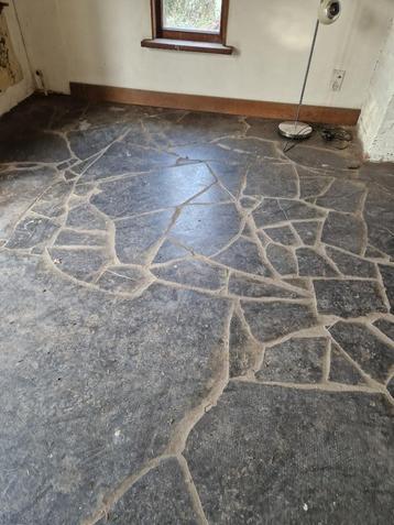 trendy retro vloertegels flagstone grijs min 50 m², Pierre ou Argile, Enlèvement, Utilisé, Dalles