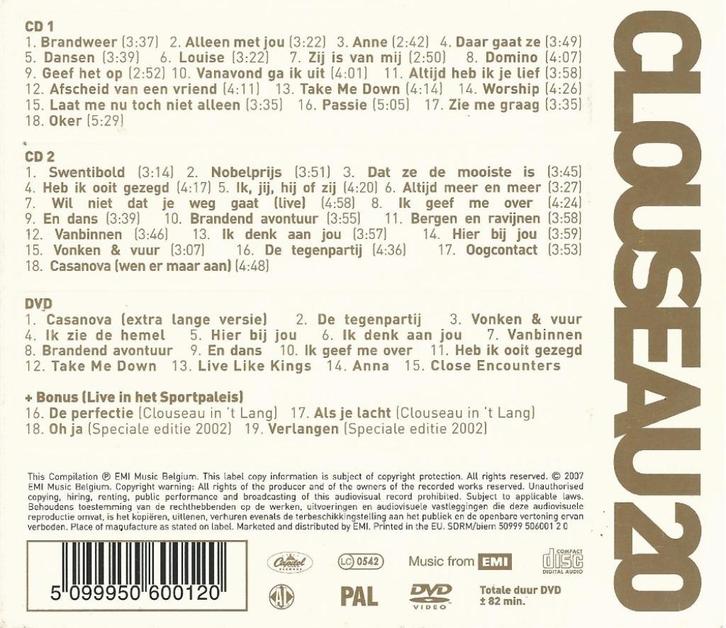 2CD-BOX + DVD * CLOUSEAU 20, Cd's en Dvd's, Cd's | Nederlandstalig, Zo goed als nieuw, Levenslied of Smartlap, Verzenden