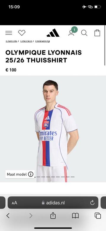 Olympique Lyon 2025/2026 thuisshirt Ligue 1 beschikbaar voor biedingen