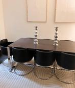 Design tafel met comfortabele moderne buisstoelen, Modern vintage breuer, Enlèvement, Utilisé, 8 chaises ou plus