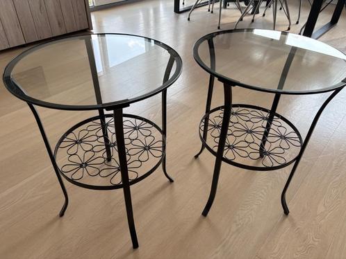 IKEA KLINGSBO bijzettafels, Huis en Inrichting, Tafels | Bijzettafels, Zo goed als nieuw, Rond, 60 cm of meer, Minder dan 55 cm