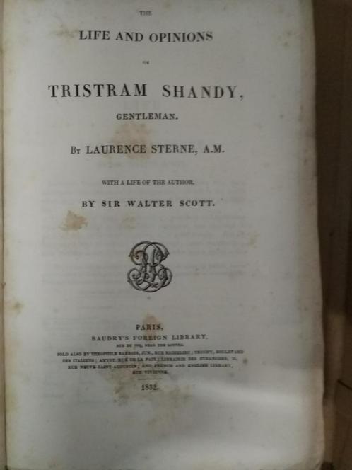 Laurence Stern La vie et les opinions de Tristram Shandy, Livres, Littérature, Utilisé, Enlèvement ou Envoi