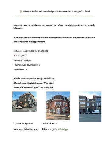 Opbrengsteigendommen te koop - Rechtstreeks van de eigenaar beschikbaar voor biedingen