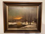 Schilderij gesigneerd Rik Mulders landschap, Antiek en Kunst, Ophalen