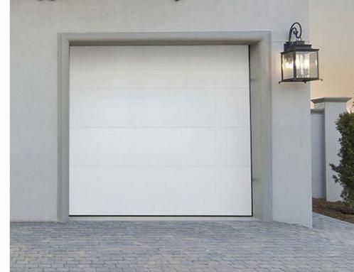 Porte de garage sectionnelle blanche, Bricolage & Construction, Châssis & Portes coulissantes, Comme neuf, 225 cm ou plus, 225 cm ou plus