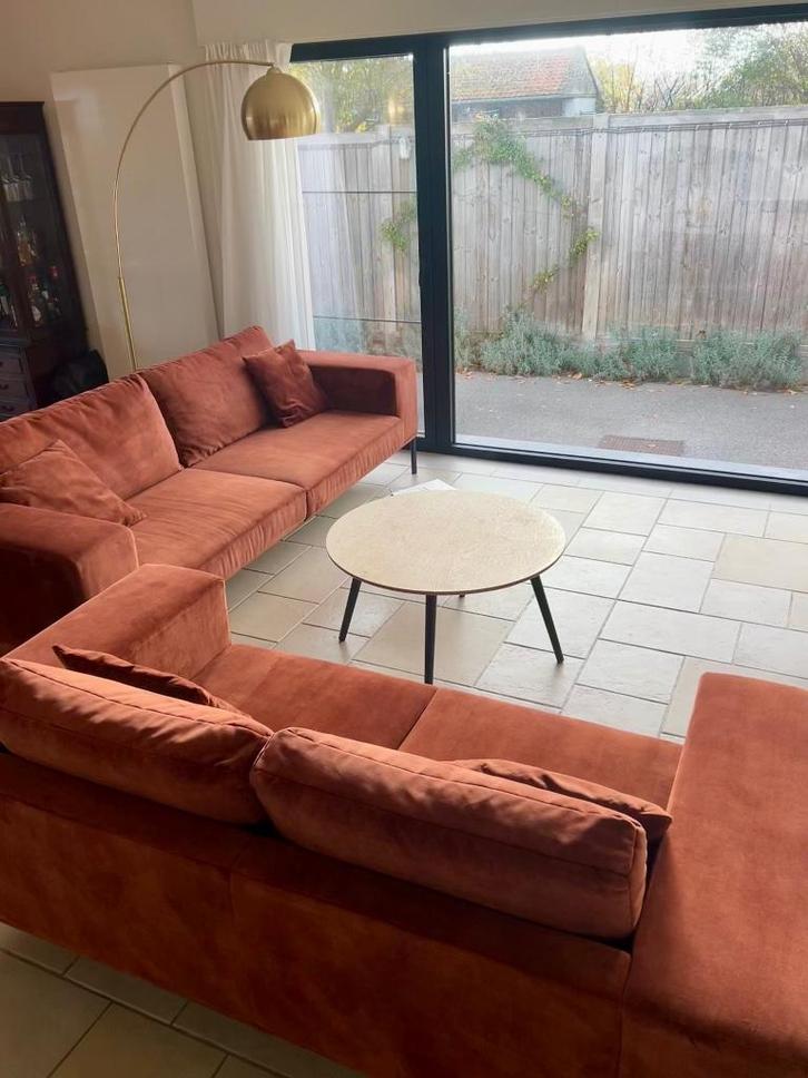 2 zetels vintage velvet slots, Maison & Meubles, Canapés | Repose-pieds & Poufs, Comme neuf, 75 à 100 cm, 125 cm ou plus, Rectangulaire