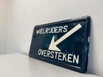 Wielrijders oversteken bord 1951, Antiek en Kunst, Ophalen of Verzenden