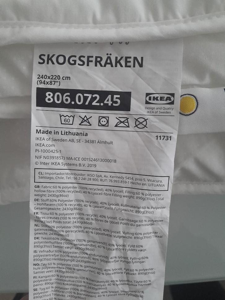SKOGSFRÄKEN lichtgewicht dekbed 240x220cm IKEA, Huis en Inrichting, Slaapkamer | Beddengoed, Nieuw, Deken of Dekbed, Tweepersoons