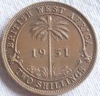 Brits WEST AFRICA: 2 SHILLINGS 1951 H KM 29, Postzegels en Munten, Munten | Afrika, Verzenden, Overige landen, Losse munt