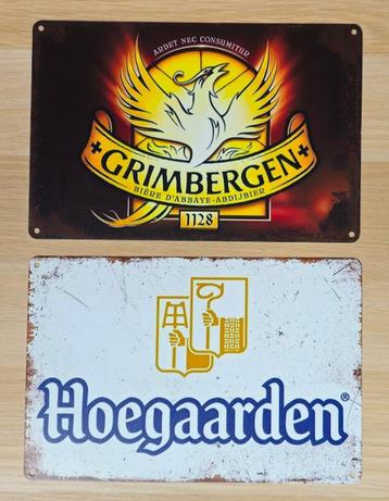 Grimbergen & Hoegaarden (Metalen reclameborden) beschikbaar voor biedingen