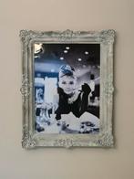 Grand cadre Audrey Hepburn - patine shabby  chic - 69x88 cm, Huis en Inrichting, Ophalen, Gebruikt, Hout