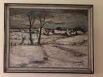 schilderij winterlandschap isidoor gevaert, Antiek en Kunst, Ophalen