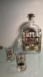 Bouteille en verre de Noël vintage +2 verres aquavit, Enlèvement, Comme neuf