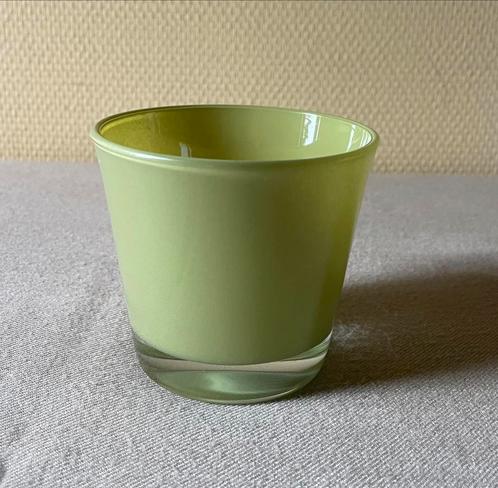 Theelicht- / kaarshouder / decoratief (bloem)potje - glas, Huis en Inrichting, Woonaccessoires | Vazen, Nieuw, Groen, Minder dan 50 cm