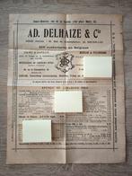 Ad. Delhaize & Cie. Jumet Brulotte. Début 1900. Liste prix., Enlèvement ou Envoi, Utilisé